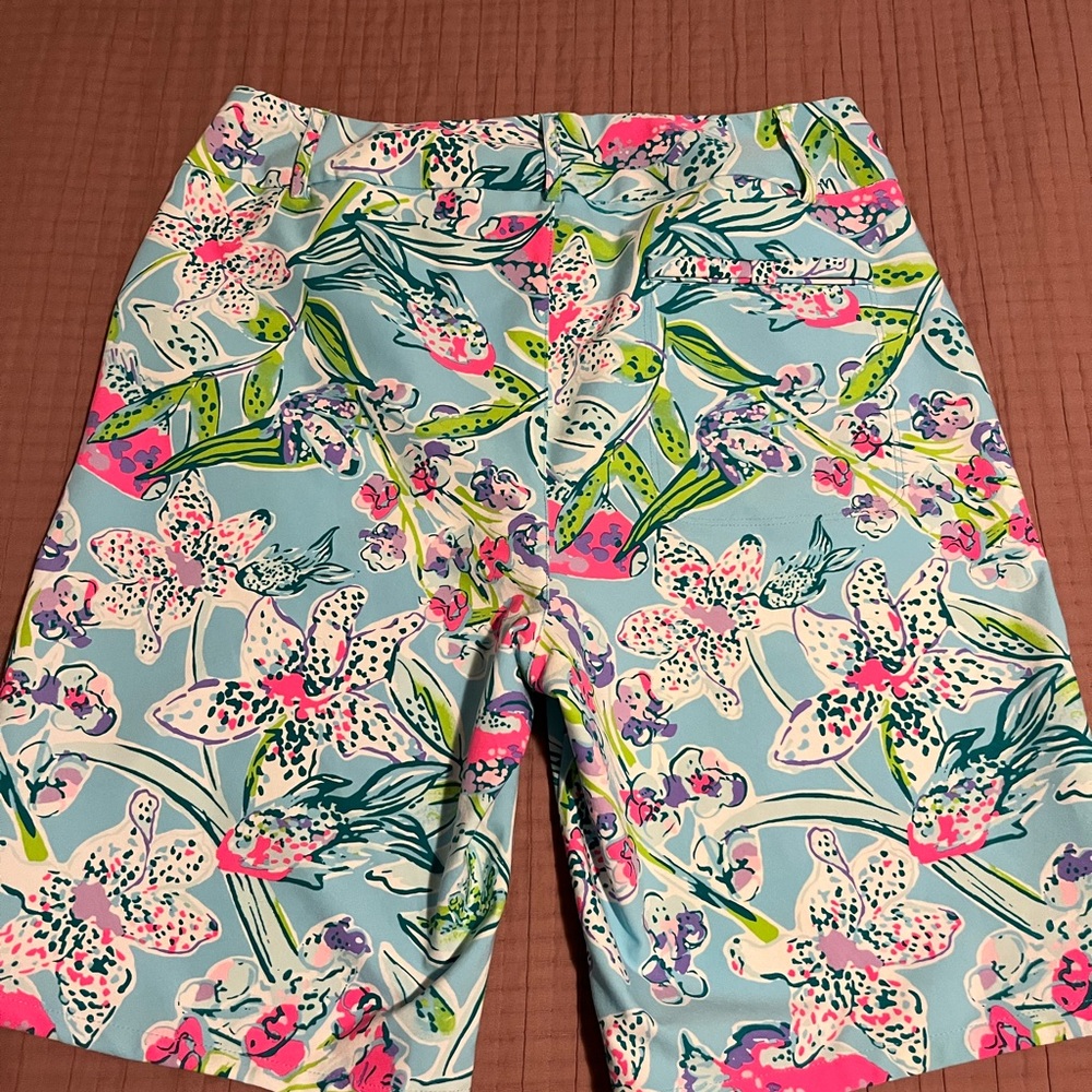 Lilly Pulitzer Blue and Pink Flat Front Shorts